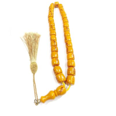 Chapelet islamique en résine de Sandalus jaune – 33 perles de prière