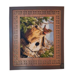 Hand-Knotted Persian Pictorial Rug Depicting Bird’s Nest