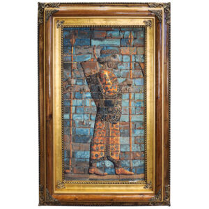 Hand-Knotted Persian Pictorial Rug from Tabriz Depicting Persepolis Soldier