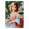 Hand-Knotted Persian Pictorial Rug from Tabriz Depicting Girl & Dog