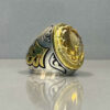 Bague en Citrine Jaune Persane en Argent pour Homme Aref