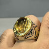 Bague en Citrine Jaune Persane en Argent pour Homme Aref
