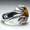 Bague en Citrine Jaune Persane en Argent pour Homme Dara