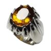 Bague en Citrine Jaune Persane en Argent pour Homme Dara