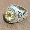 Bague en Citrine Jaune Persane en Argent pour Homme Varshasb