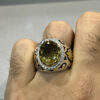 Persian Yellow Citrine Silver Ring for MBague en Citrine Jaune Persane en Argent pour Homme Tirdaden Tirdad