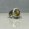 Persian Yellow Citrine Silver Ring for MBague en Citrine Jaune Persane en Argent pour Homme Tirdaden Tirdad