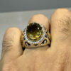 Persian Yellow Citrine Silver Ring for MBague en Citrine Jaune Persane en Argent pour Homme Tirdaden Tirdad
