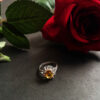 Bague en Citrine Jaune en Argent pour Femme Artisan
