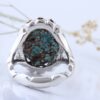 Bague en Argent Persan Faite Main avec Turquoise de Neyshabur