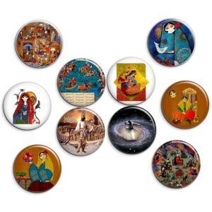 Ensemble de Badges à Épingle Traditionnels Persans (10 pièces)