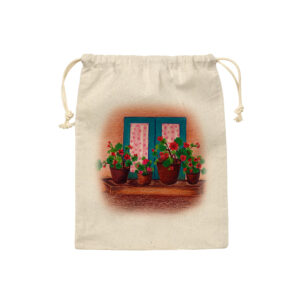 Sac de rangement en coton à cordon – Écologique et réutilisable avec Motif Floral