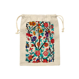 Sac de rangement en coton à cordon – Écologique et réutilisable Motif de Carreaux Sadia