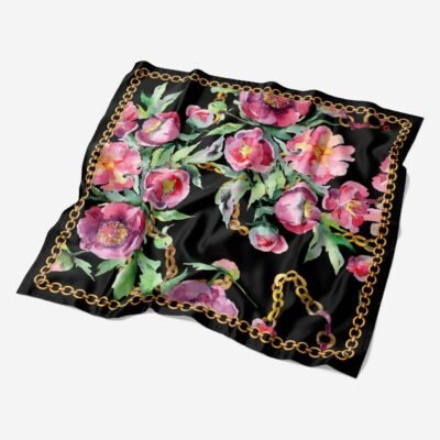 Women’s Scarf – Black Floral Design for All Seasons