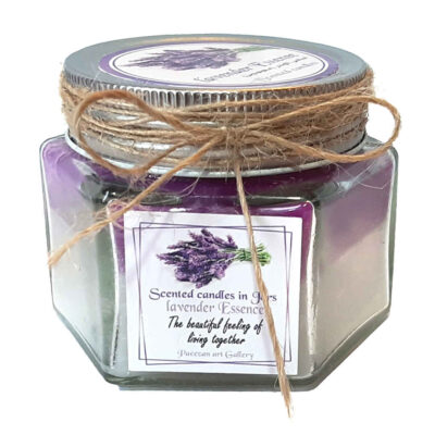 Bougie parfumée en pot pour cadeau et décoration, parfum lavande