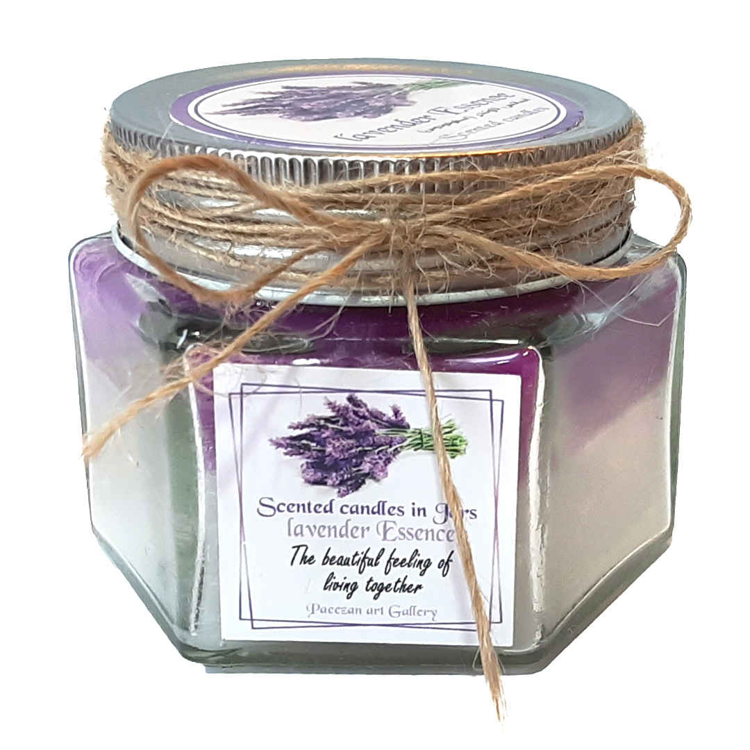 Bougie parfumée en pot pour cadeau et décoration, parfum lavande