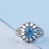 Bague en Argent Persan Faite Main pour Homme avec Turquoise de Neyshabur