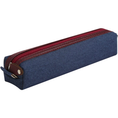 Trousse à crayons bleu marine avec fermeture éclair pour l’école et le bureau