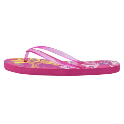 Tongs duveteuses pour femmes rose