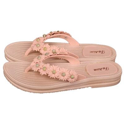 Tongs pour femmes antidérapantes avec motif floral