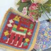 Sous-verre Kilim Persan Tissé à la Main avec Motif de Cerf