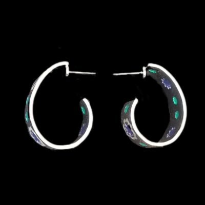 Boucles d’oreilles pendantes en métal pour femmes, motif floral indien