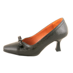 Chaussures à talons hauts en cuir pour femmes avec nœud