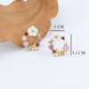 Boucles d'oreilles puces pour femmes design floral