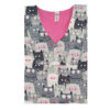 Uniforme vétérinaire à manches longues pour femme avec design de chat – Mignon et confortable