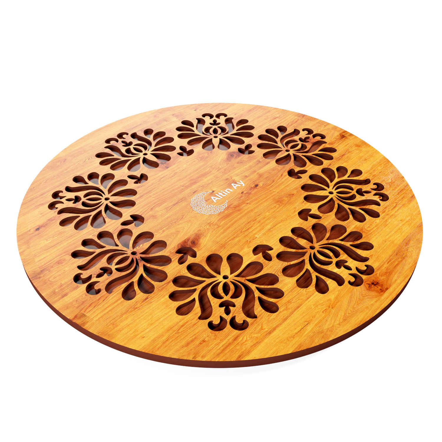 Sous-plat en bois fait main avec design mandala résistant à la chaleur
