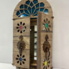 Porte-clés mural en bois persan fait main avec design de porte de maison colorée traditionnelle