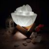 Lampe de sel persane en bol – morceaux de sel naturel & base en bois