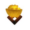 Lampe de sel persane en bol – morceaux de sel naturel & base en bois