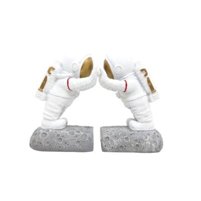 Serre-livres sculpture en polyester design astronaute – ludique pour espaces jeunes