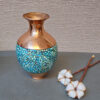 Vase décoratif persan incrusté de turquoise fait main Elegance