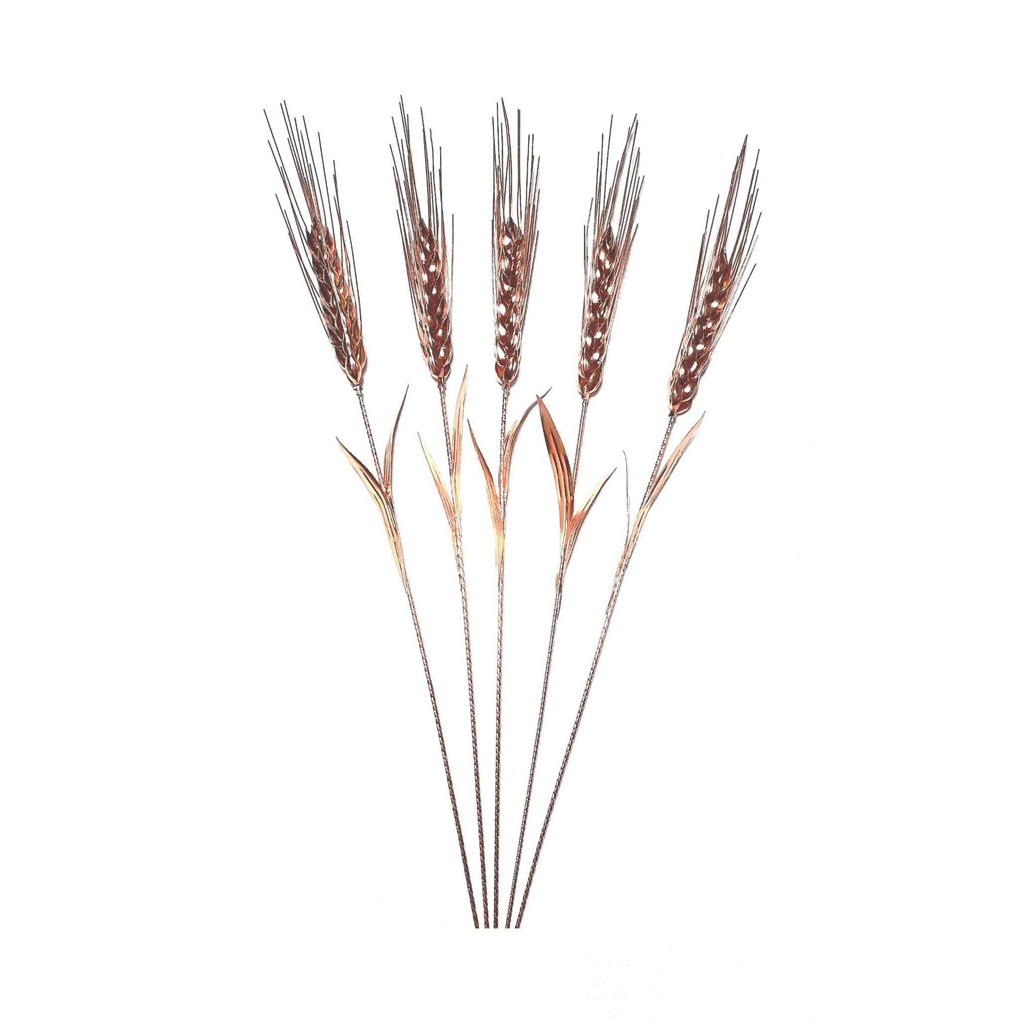 Decorative Copper Wheat Flower with Handcrafted Sheaf Design