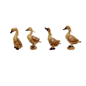 Ensemble de 4 figurines décoratives de canards – Décoration artistique d’oiseaux aquatiques