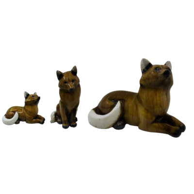 Ensemble de 3 figurines décoratives de renards – Décoration charmante de faune