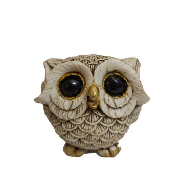 Ensemble de 3 figurines décoratives de hiboux – Décoration artistique d’oiseaux fantaisistes