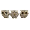 Ensemble de 3 figurines décoratives de hiboux - Décoration artistique d'oiseaux fantaisistes