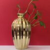 Vase décoratif en céramique avec corps doré pour décoration intérieure