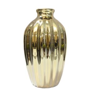 Vase décoratif en céramique avec corps doré pour décoration intérieure
