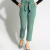 Pantalons Plissés Ajustés avec Poche pour Femme