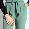 Pantalons Plissés Ajustés avec Poche pour Femme