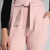 Pantalons Plissés Ajustés avec Poche pour Femme