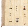 Tapis en laine Gabbeh persan tissé à la main en Fars motifs d'arbres crème