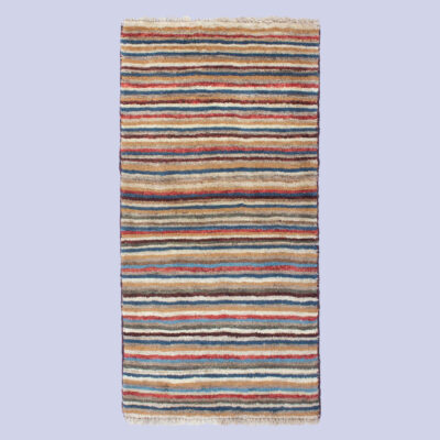 Tapis en laine Gabbeh persan authentique tissé à la main rayé