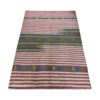 Tapis en laine Gabbeh persan authentique tissé à la main rayé rouge