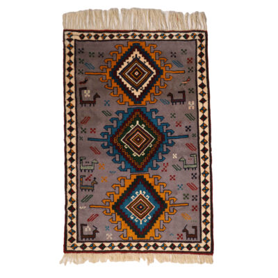 Tapis persan tribal authentique avec laine noué à la main à Khorasan