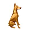 Figurine géométrique de Doberman cubisme - Sculpture artisanale unique